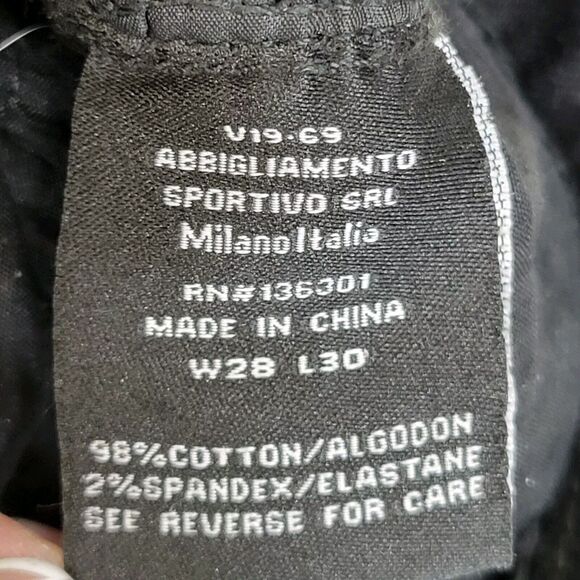 V1969 Vercase Moto Jeans Mens 28x30 Black Cargo Skinny Rock And Roll Emo Punk - Picture 12 of 15